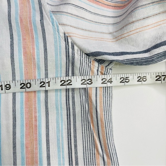 Paradise Collection linen cotton stripe button front‎ shirt men's size XL - Picture 6 of 9